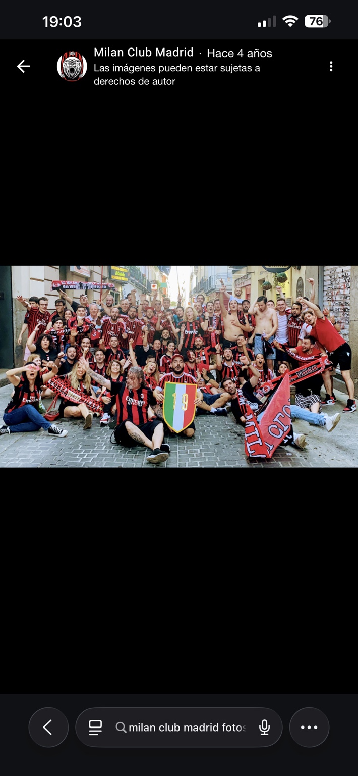 Fotografía del Milan Club Madrid