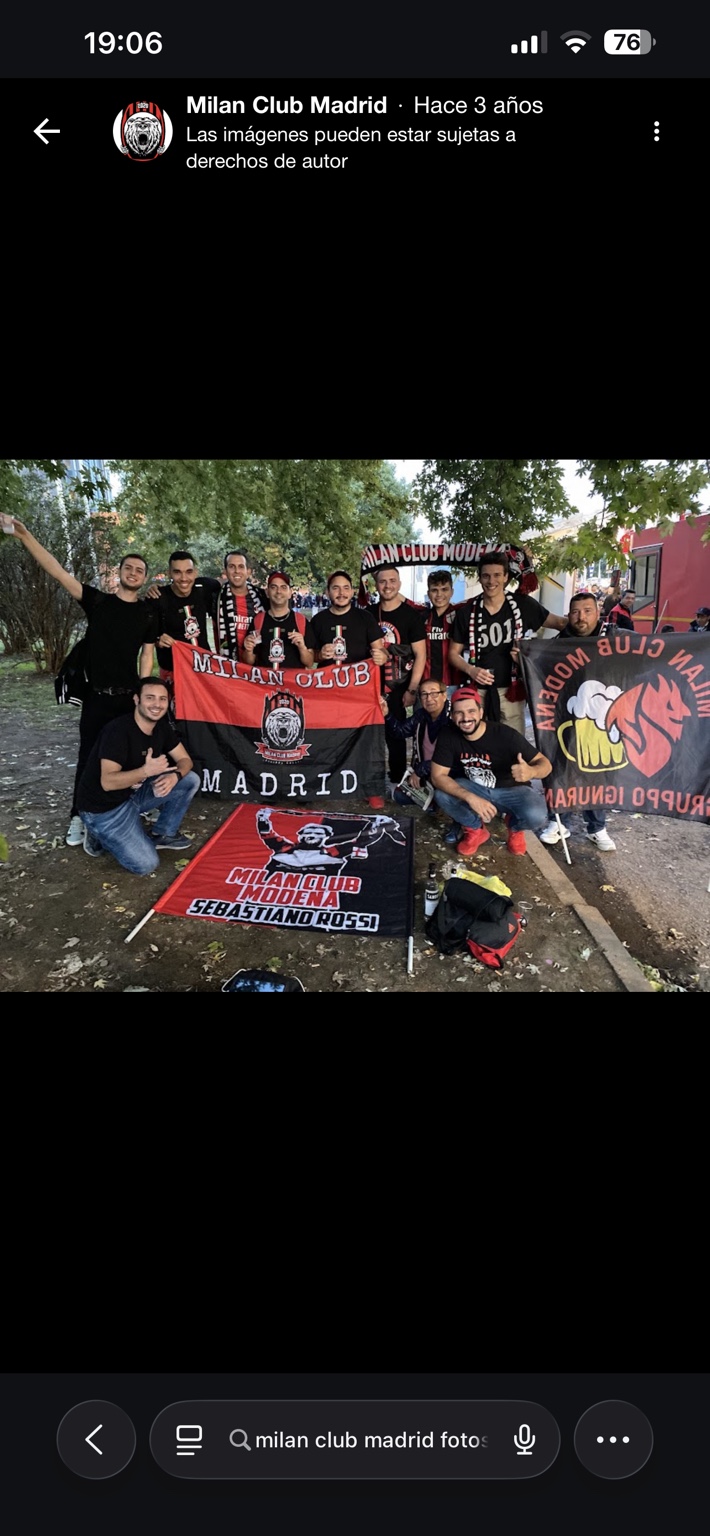 Fotografía del Milan Club Madrid